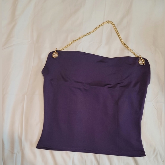 Thirty thirty backless chain strap top Purple Meduim NWT - Picture 4 of 4